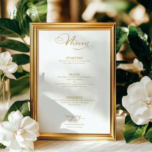 Hochzeitsmenü Einfach Elegant Goldfolie Poster