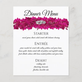 Hochzeitsmenü - Fuchsia Orchids White-