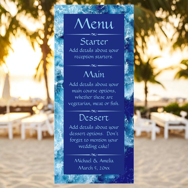 Hochzeitsmenü für Blaue Ozeane Menükarte (Von Creator hochgeladen)