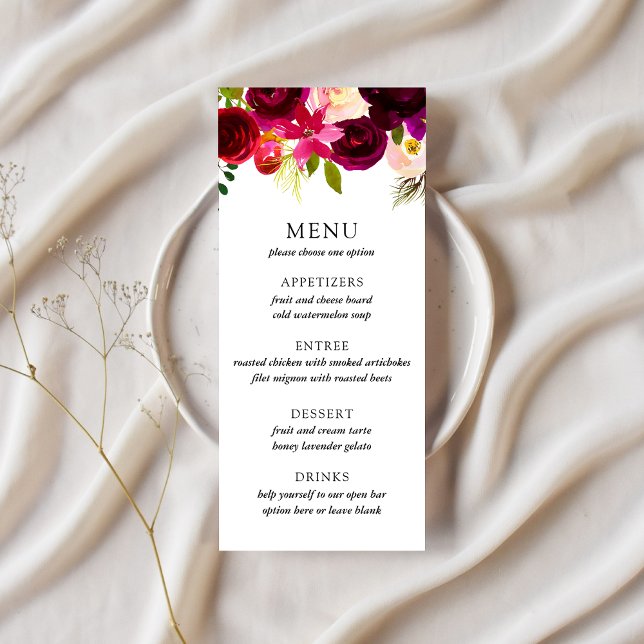 Hochzeitsmenü für Burgund & Blush (Von Creator hochgeladen)