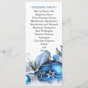 Hochzeitsmenü für den blauen Winter Menükarte