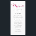Hochzeitsmenü für eine Liebe / Rose Menükarte<br><div class="desc">Stilvoll,  elegant,  lustig - perfekt!</div>