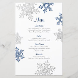 Hochzeitsmenü für Navy Blue Silver Snowflake