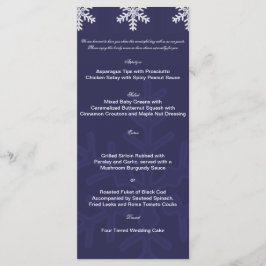 Hochzeitsmenü für Navy Blue Snowflake Menükarte