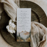 Hochzeitsmenü für Wasserfarben Menükarte<br><div class="desc">Dieses Gebirgsmenü besticht durch eine wunderschöne Bergkulisse mit Aquarellfarben und eine elegante Schriftart-Paarung. Alle Texte und die meisten Schriftart sind auf diesem rustikalen Sonnenblumendesign editierbar. Die einzigen Farben, die nicht editierbar sind, sind die Farben des Gebirgsdesigns in Aquarelltönen. // Für passende Designs, suchen Sie SAWYER im Sincerely By Nicole Zazzle...</div>