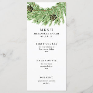 Hochzeitsmenü für Winterpines Menükarte