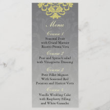 Hochzeitsmenü "gelb grau"