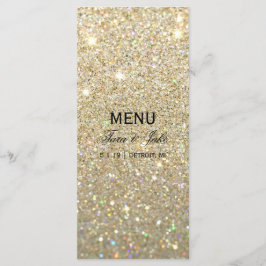 Hochzeitsmenü - Goldene Glit Fab Menükarte