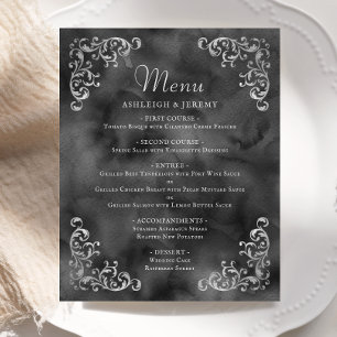 Hochzeitsmenü im Vintage-Stil mit Silber und Schwa