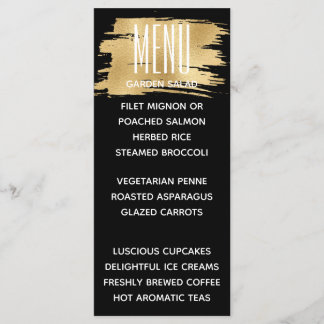 Hochzeitsmenü Karte Elegant Gold und Schwarz