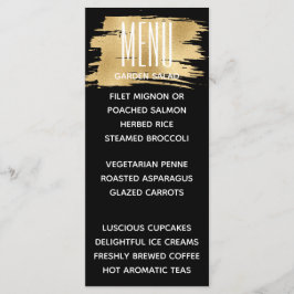 Hochzeitsmenü Karte Elegant Gold und Schwarz