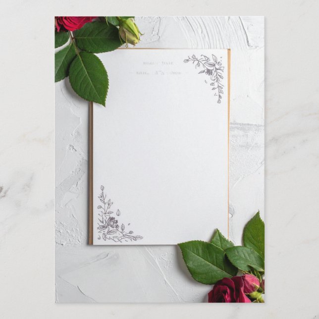 Hochzeitsmenü Menükarte (Vorderseite)