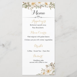 Hochzeitsmenü mit Magnolienblüten Menükarte