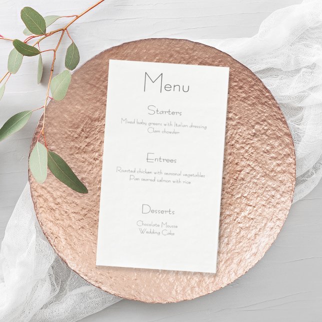 Hochzeitsmenü Napkins, einfache Schwarz-Weiß-Hochz Serviette (Wedding Menu Napkin)