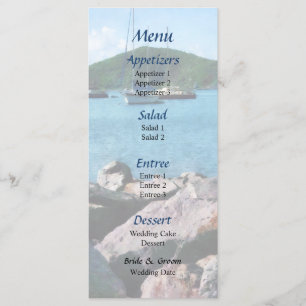 Hochzeitsmenü Rocky Shore St. Thomas Menükarte