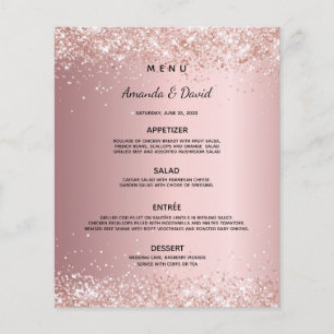 Hochzeitsmenü Rosa Rosa Glitzer Staub