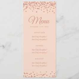 Hochzeitsmenü Rose Gold Imitats Glitzer Confetti B Menükarte