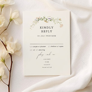 Hochzeitsmenü-RSVP-Karte im rustikalen Vintage-Wil RSVP Karte