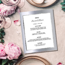 Hochzeitsmenü silberfarben elegant Budget Flyer