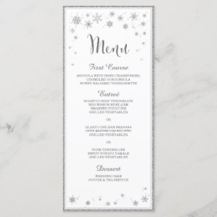 Hochzeitsmenü/Snowflake-Hochzeitsmenü Menükarte