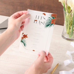 Hochzeitsmenü tropischer Blume