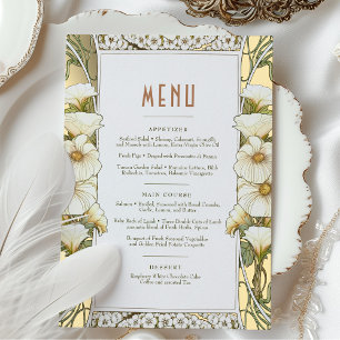 Hochzeitsmenü Vintage Art Nouveau von Mucha Folieneinladung