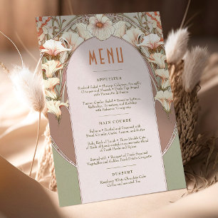 Hochzeitsmenü Vintage Art Nouveau von Mucha Invita Einladung