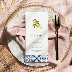 Hochzeitsmenü von Blauem Mittelmeer Menükarte