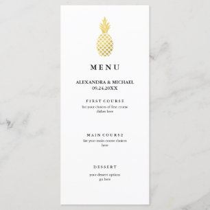 Hochzeitsmenü von Gold Pineapard Menükarte