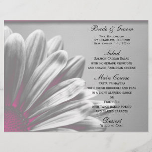 Hochzeitsmenü von Rosa und Grau