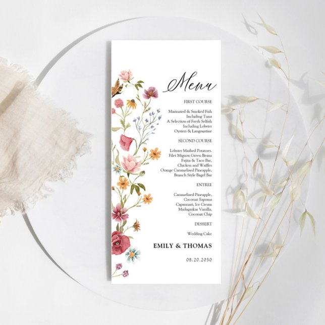 Hochzeitsmenü von Wildblumen Menükarte (Von Creator hochgeladen)