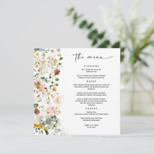 Hochzeitsmenü Wildflower Boho Vorlage