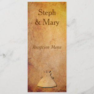 Hochzeitsmenükarte aus Vintage-Papier für lesbisch Einladung