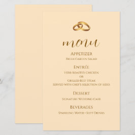 Hochzeitsmenükarte in Bronzeschrift