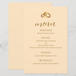 Hochzeitsmenükarte in Bronzeschrift