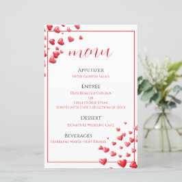 Hochzeitsmenükarte Soft Pink Hearts
