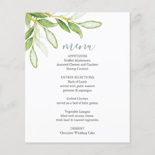 Hochzeitsmenüs Elegante botanische Vegetation