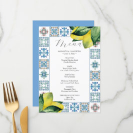 Hochzeitsmenüs Italienisches Amalfi-Thema Menükarte