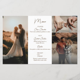 Hochzeitsmenüs mit Minimalistischem Foto