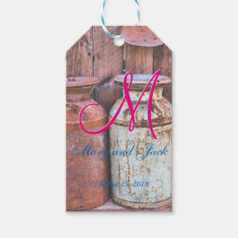 Hochzeitsmilchkanistenmetall Rustikale Antiquitäte Geschenkanhänger