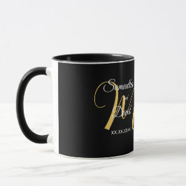 Hochzeitsmonogramm-Design mit Namen und Datum Tasse
