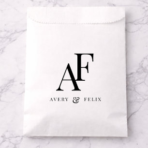 Hochzeitsmonogramm Elegant Einfach Minimalistisch Geschenktütchen