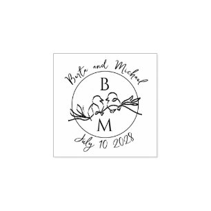 Hochzeitsmonogramm Gummistempel