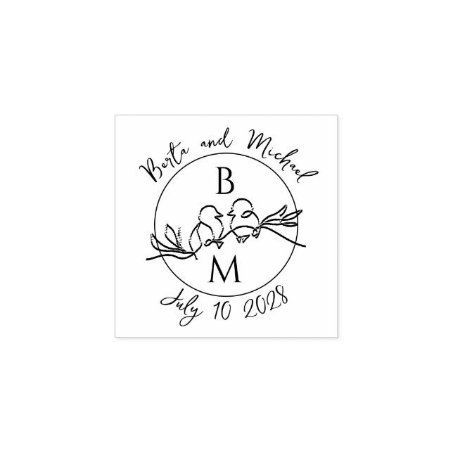 Hochzeitsmonogramm Gummistempel (Prägung)