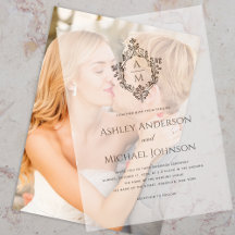 Hochzeitsmonogramm im Wappen Schwarz und Weiß Eleg