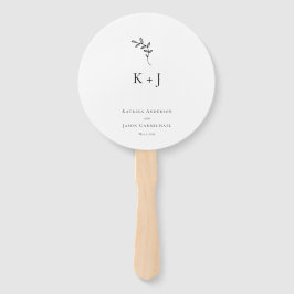 Hochzeitsmonogramm Minimalistische Foto-Grünpflanz Fächer