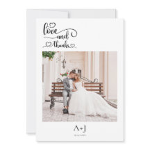 Hochzeitsmonogramm mit Herz - Liebe und Dank