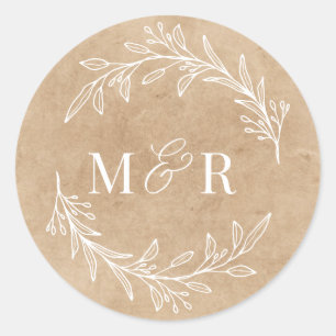 Hochzeitsmonogramm-Umschlagaufkleber Hochzeit  Runder Aufkleber