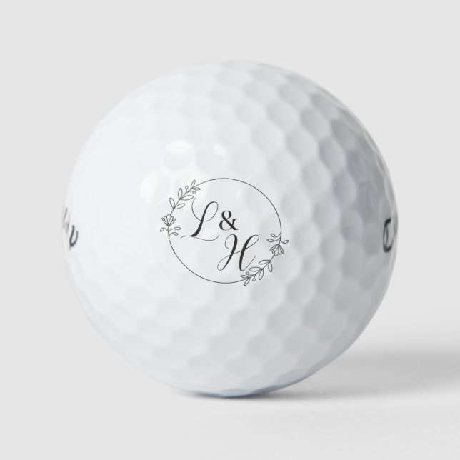 Hochzeitsmonogramm zum Feiern der Liebe - Personal Golfball (Vorderseite)