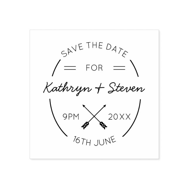 Hochzeitsmonogramme. Save The Date. Typografie. Gummistempel (Prägung)